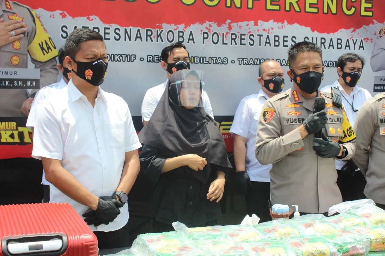 46,6 Kg Sabu Dan 4.000 Pil Koplo Berhasil di Amankan Satresnarkoba Polrestabes Surabaya