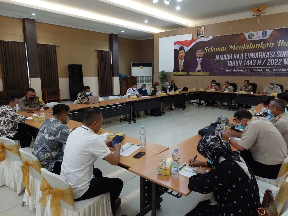 Kapolsek Sukolilo Hadiri Rapat Koordinasi Persiapan Operasional Pemulangan Jamaah Haji Debarkasi Surabaya Tahun 1443H/2022M