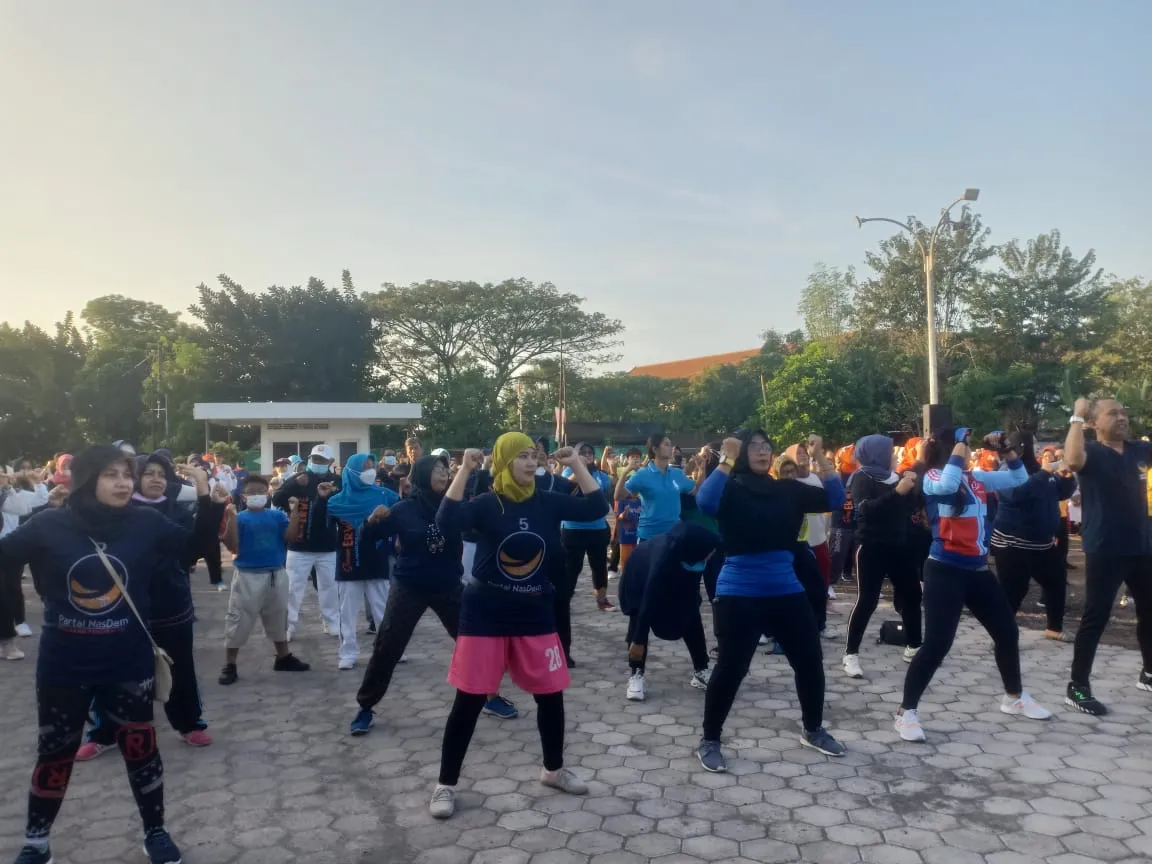 Memperingati HUT Garnita ke 11, Garnita DPD NasDem Surabaya Gelar Senam Pagi