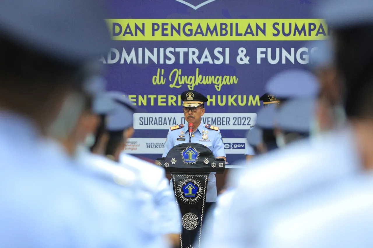 Kakanwil Kemenkumham Jatim Harap Kalapas/ Karutan Baru Tingkatkan Profesionalitas & Soliditas