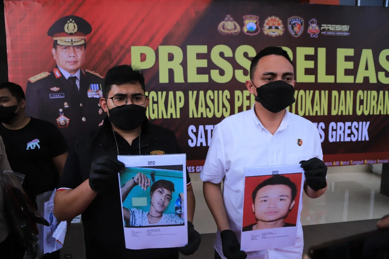 Polres Gresik Amankan Lima Pesilat Diduga Penganiaya Penjual Nanas Hingga Tewas