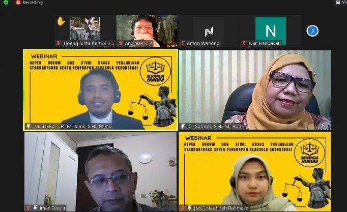 Gandeng Beranda Hukum Indonesia, FH Unitomo Gelar Webinar Bidang Hukum Kontrak