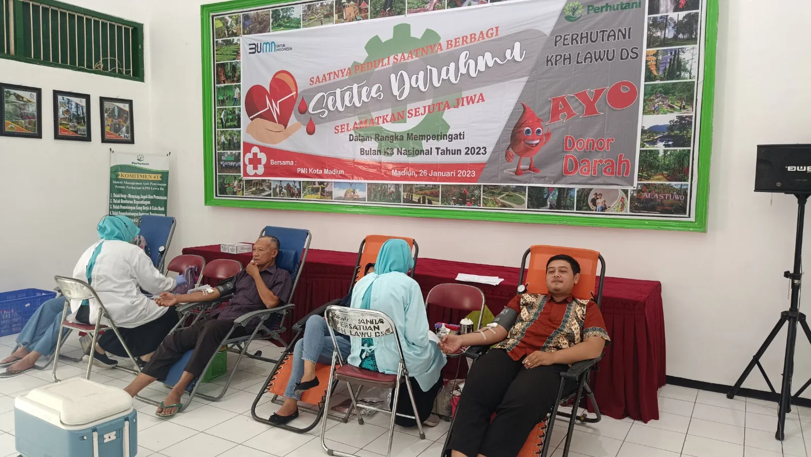 Aksi Donor Darah Mewarnai Peringatan Bulan K3 Nasional di Perhutani Lawu Ds