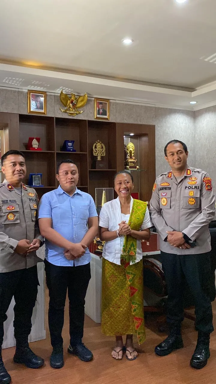 Kapolres Badung terima ucapan terimakasih dari Ni Luh Djelantik