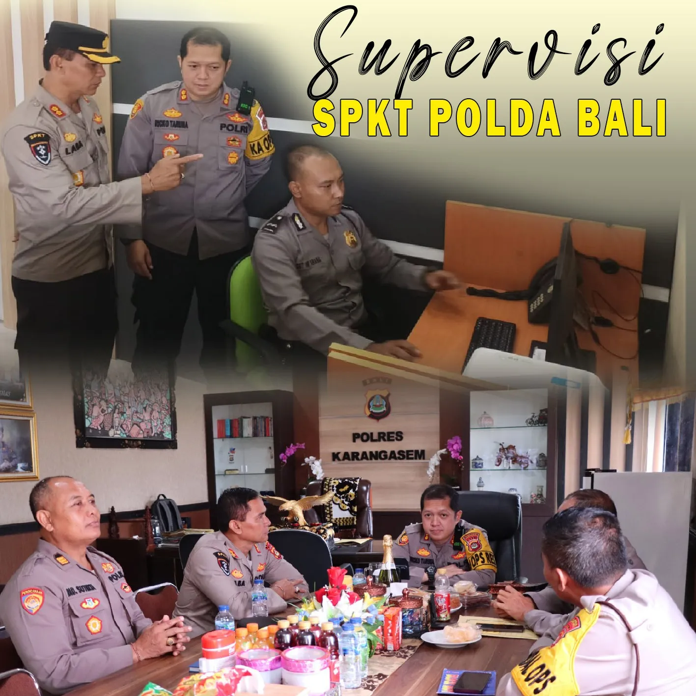 Peninjauan pelayanan SPKT Polres Karangasem oleh team Pamwas Polda Bali