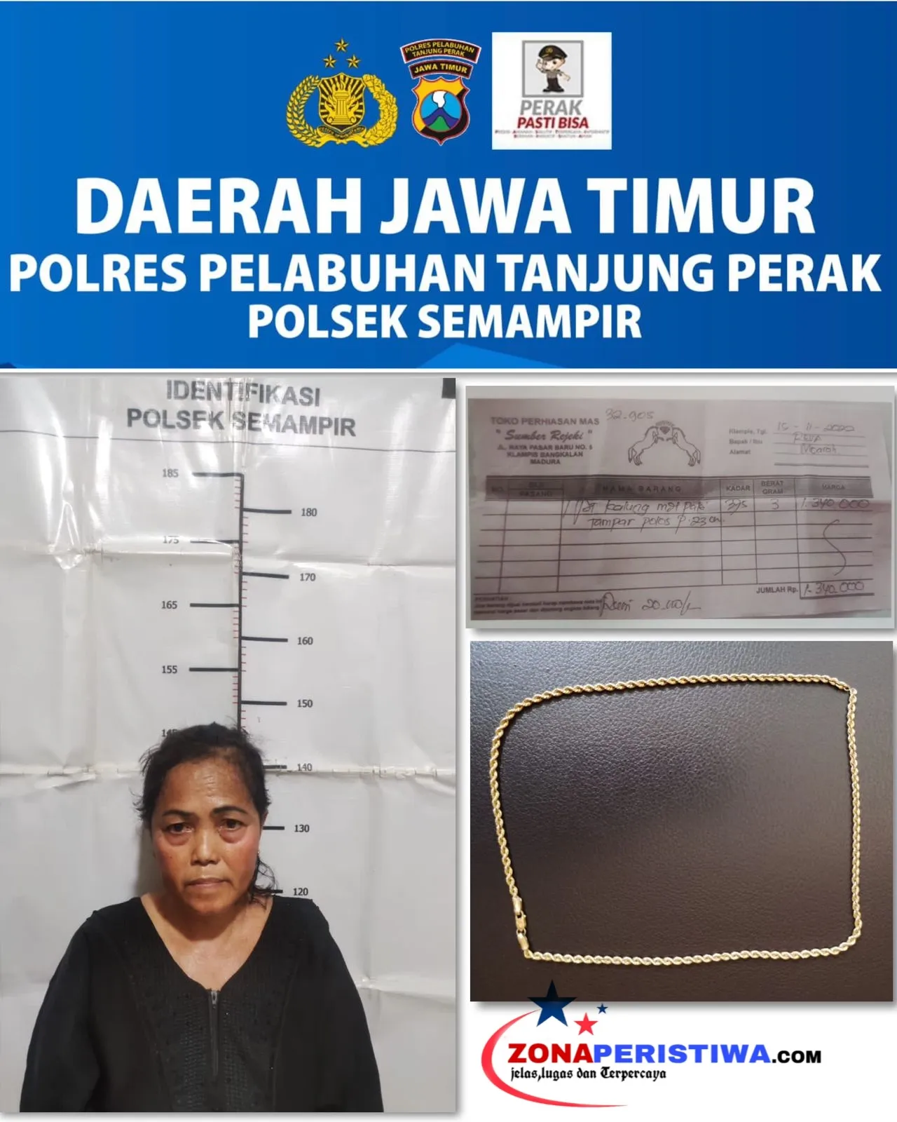 Mapolsek Semampir Amankan satu pelaku tindak pidana pencurian di Religi Sunan Ampel Surabaya 