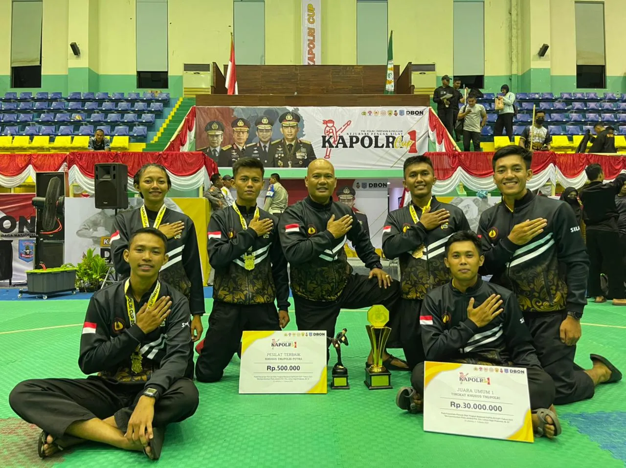 Raih Juara Umum TNI-Polri, Kontingan Polda Bali Dalam Kejurnas Pencak Silat Kapolri Cup 2023