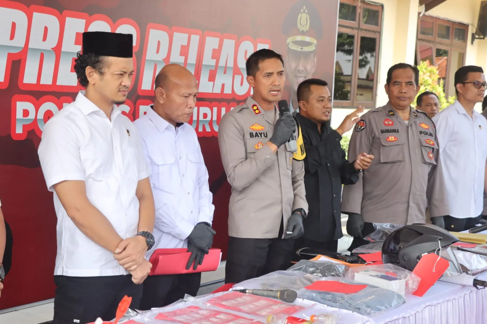 Polres Pasuruan Gelar Press Release Ungkap Kasus Kriminal dan Narkoba Selama Bulan Januari dan Februari 2023