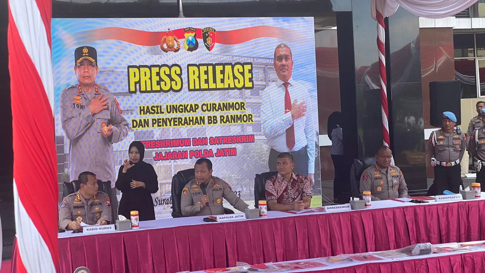 Lagi lagi Polda Jatim Berantas Curanmor 259 Kasus dan 158 Tersangka