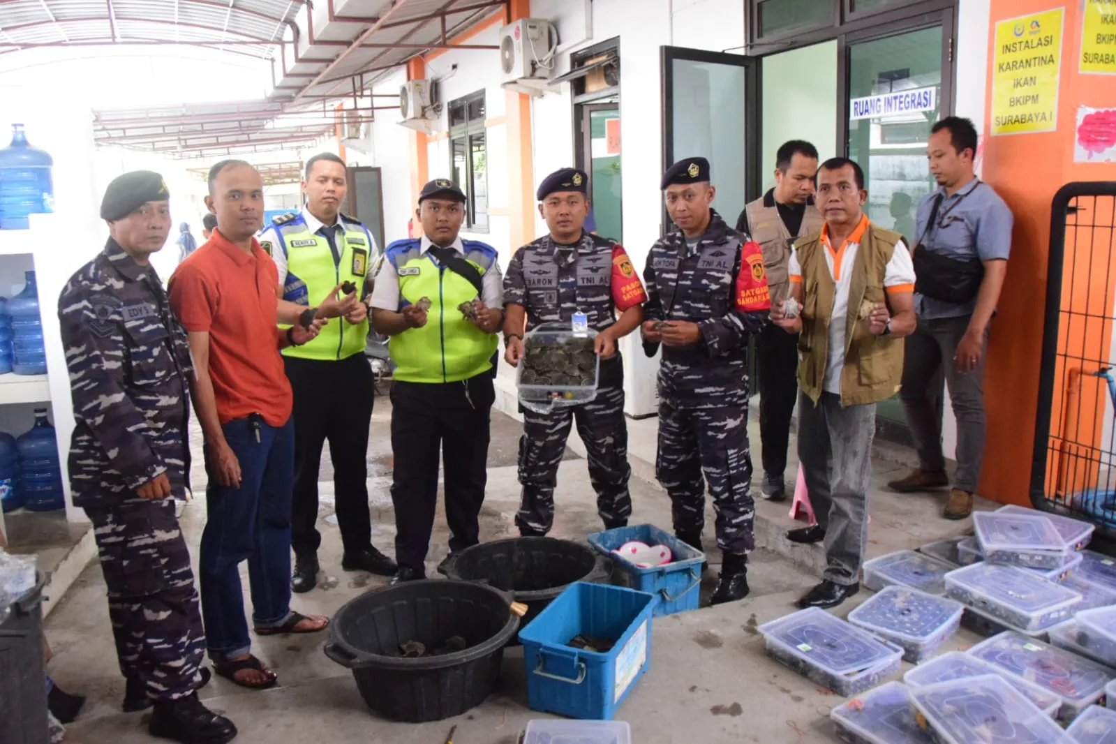 SINERGITAS SATGASPAM BANDARA JUANDA GAGALKAN PENYELUNDUPAN 5.632 EKOR KURA-KURA MONBI