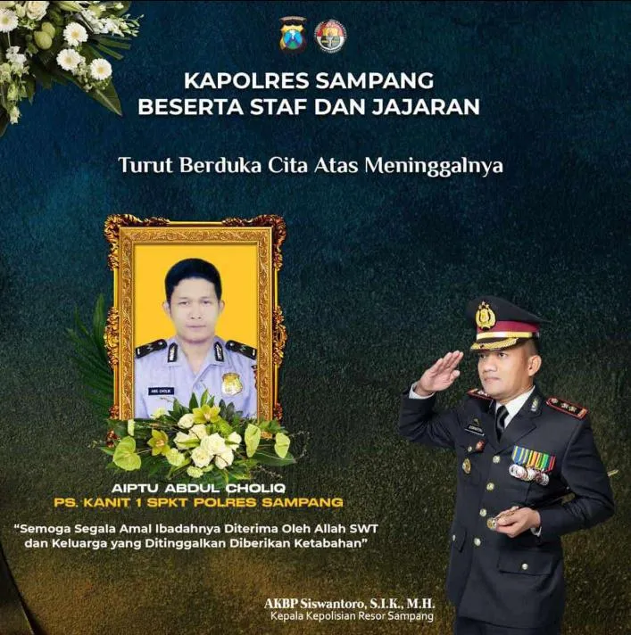 UCAPAN BELASUNGKAWA KAPOLRES SAMPANG AKBP SISWANTORO KEPADA ALMARHUM ABDUL CHOLIQ 