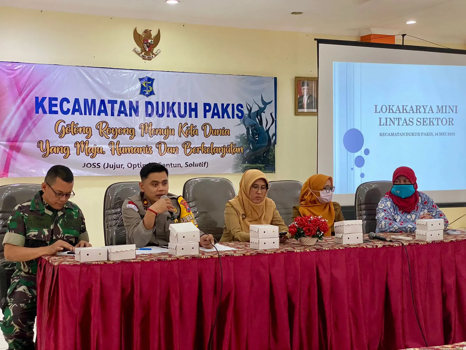 KAPOLSEK DUKUH PAKIS SELALU KOMPAK BERSAMA FORPIMKA HADIRI LOKAKARYA MINI LINTAS SEKTORAL 