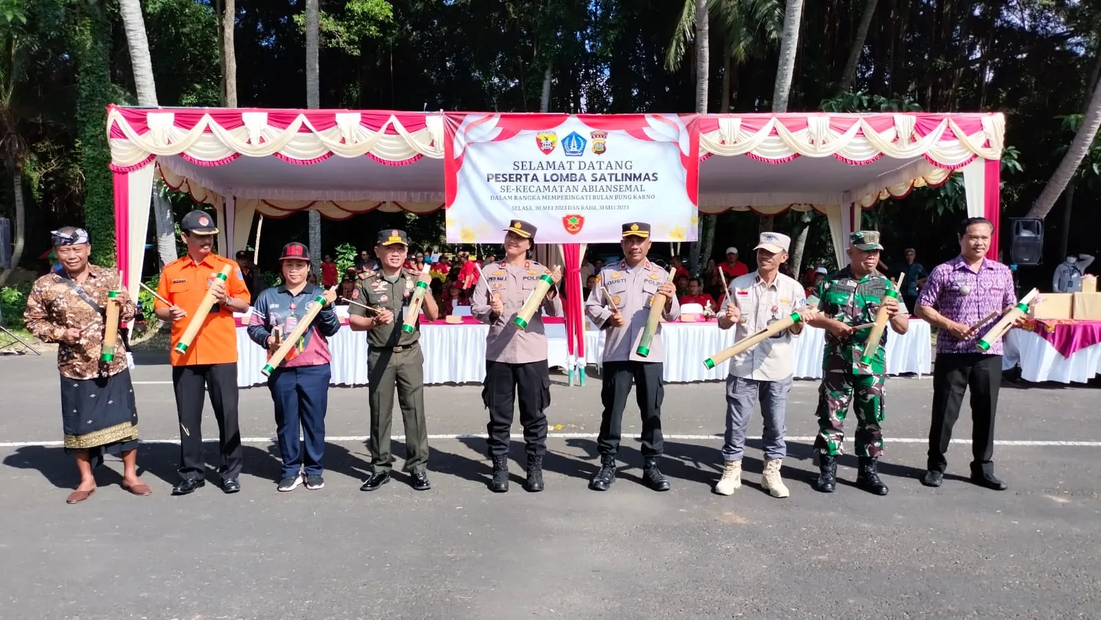 Kapolsek Abiansemal Dampingi Wakapolres Badung Buka Lomba Linmas Se-Kecamatan Abiansemal