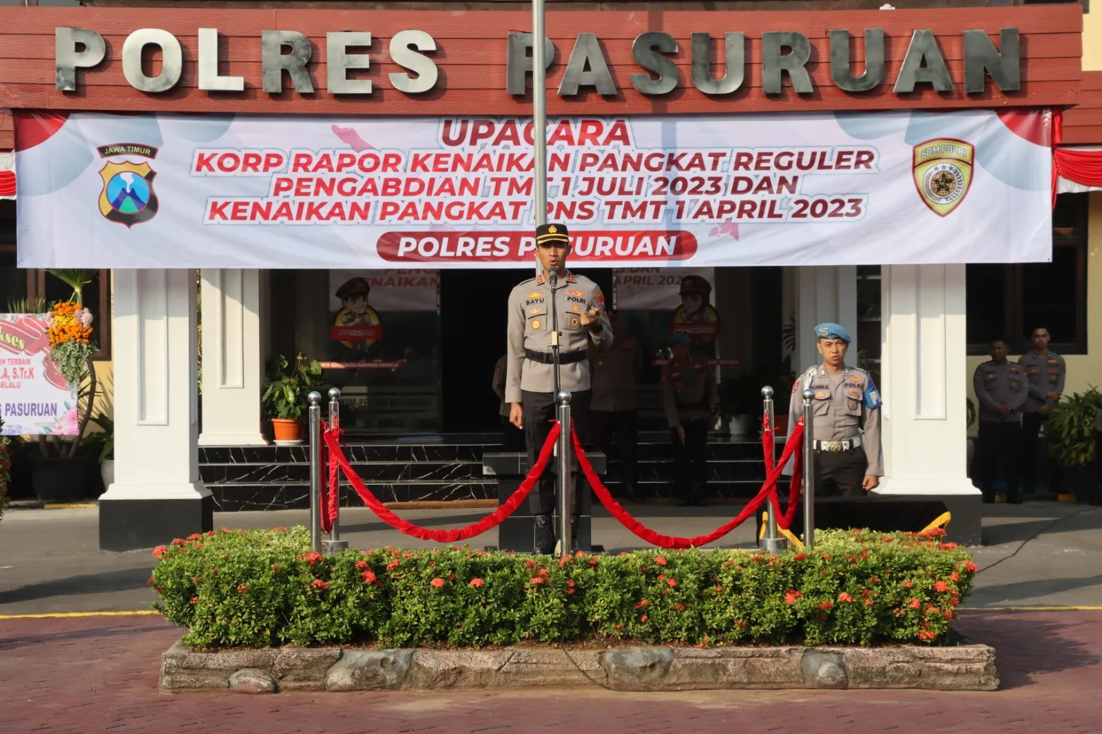 Kapolres Pasuruan Pimpin Upacara Korp Raport Kenaikan Pangkat PNPP Polres Pasuruan, Dan Pelantikan Sertijab Kapolsek Jajaran