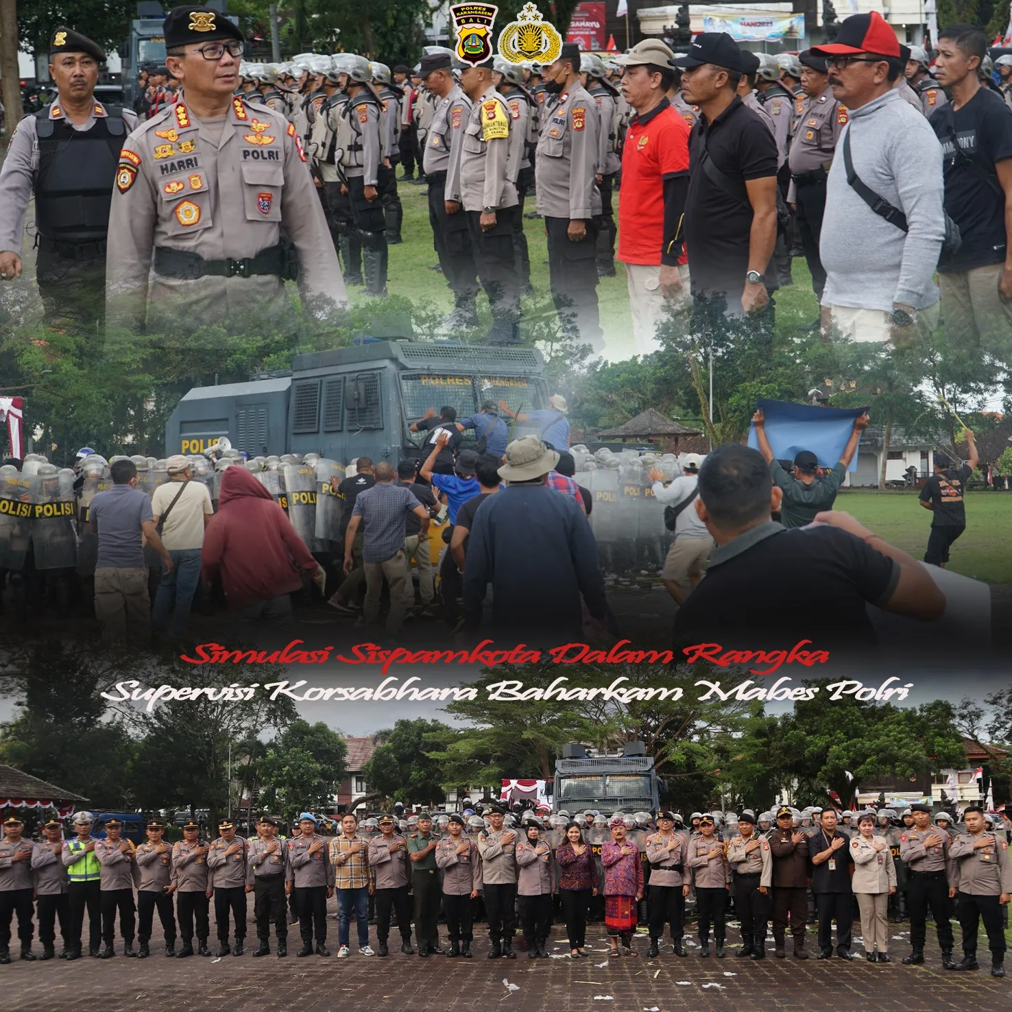 Polres Karangasem Simulasi Sispam Kota Dalam Rangka Supervisi Korsabhara Baharkam Mabes Polri