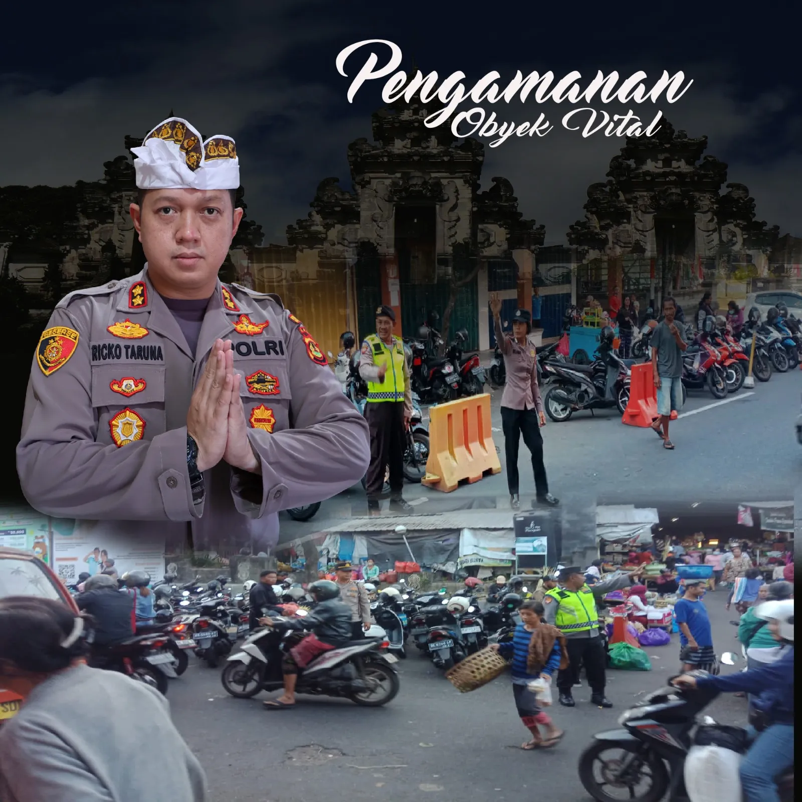 Kapolres Karangasem Terjunkan Personil Amankan Pasar Menjelang Hari Raya Kuningan