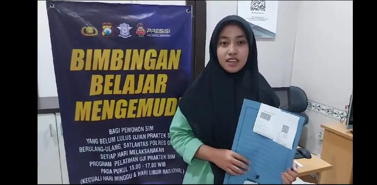 Marcela Zalianti Lulus Tes Dan Dapatkan SIM Berkat Program Bimbingan Belajar Satlantas Polres Gresik