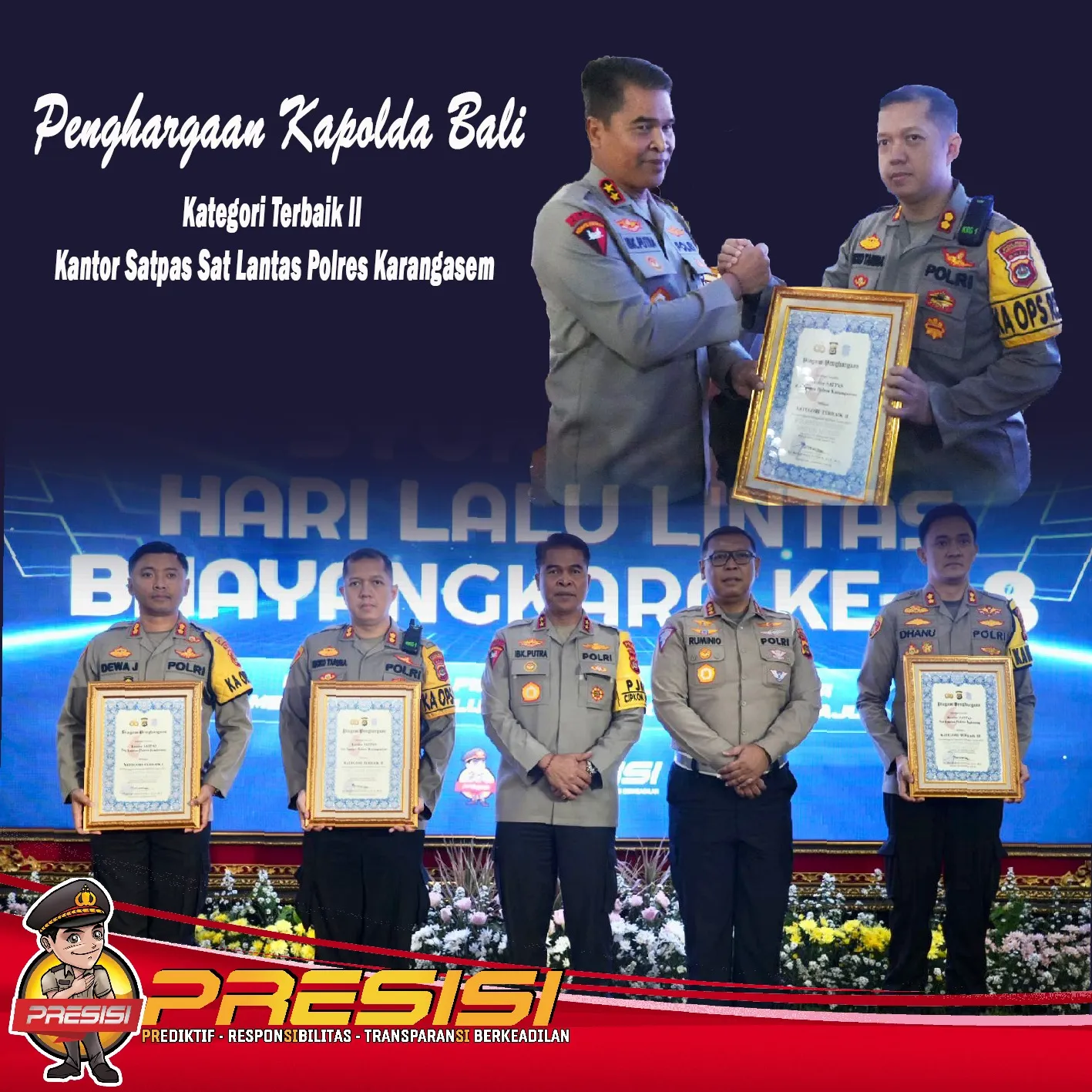 Polres Karangasem Terima Penghargaan Dari Dit Lantas Polda Bali