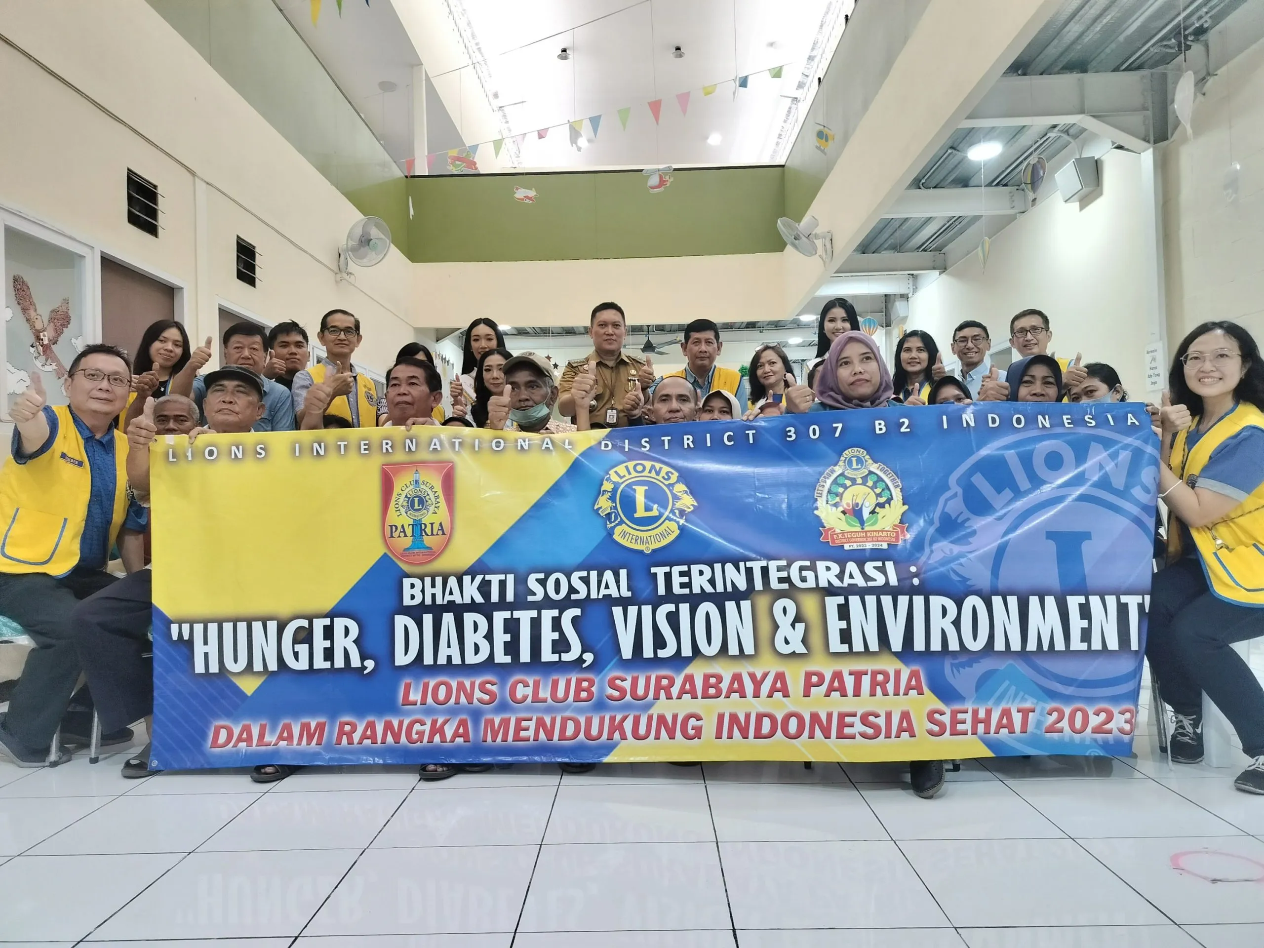 Lions Club Surabaya Patria Gelar Bakti Sosial 5 Pilar Hunger, Diabetes, Vision, Environtment dan Layanan Balita Stunting