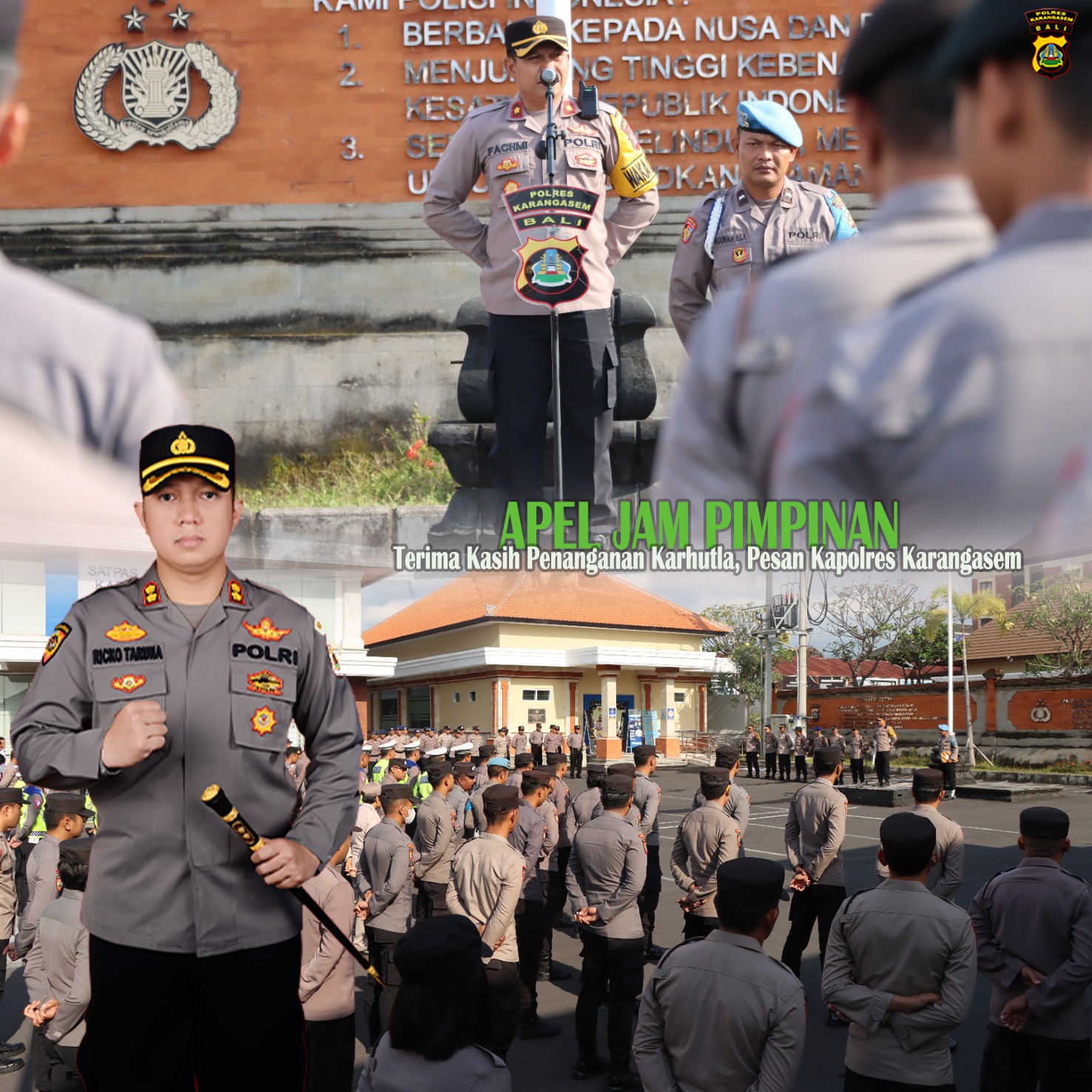 Terimakasih Penangan Karhutla, Pesan Kapolres Karangasem Dalam Apel Jam Pimpinan