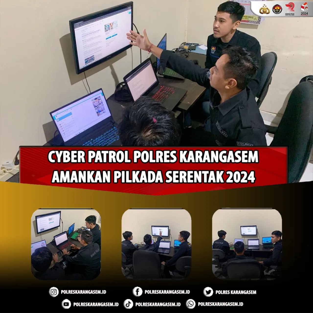 Cyber Patrol Humas Polres Karangasem Amankan Pilkada Serentak 2024