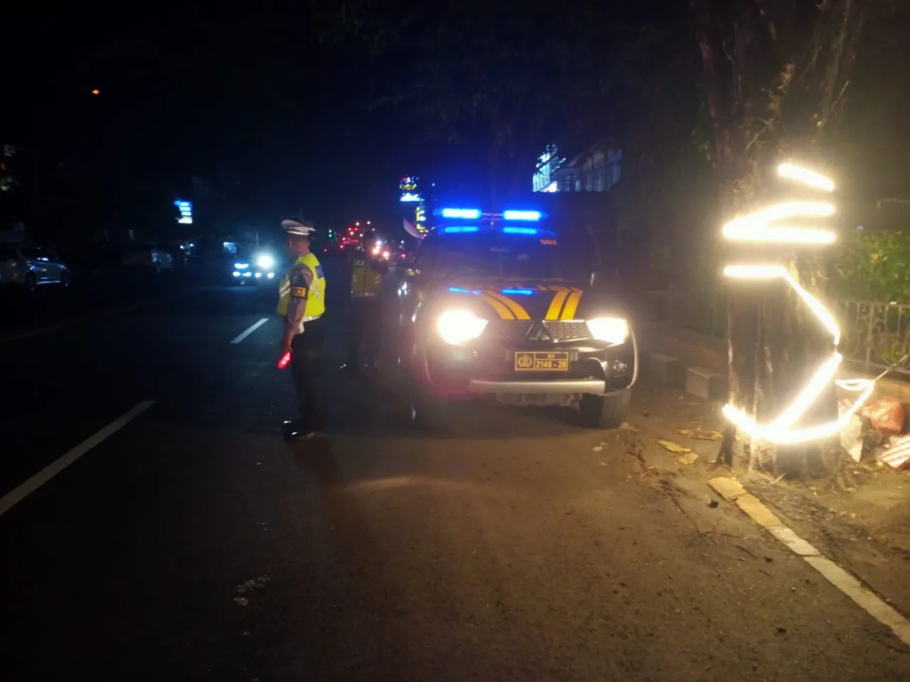 Bluelight Patrol Polsek Denbar Lakukan Patroli Subuh Antisipasi Balap Liar