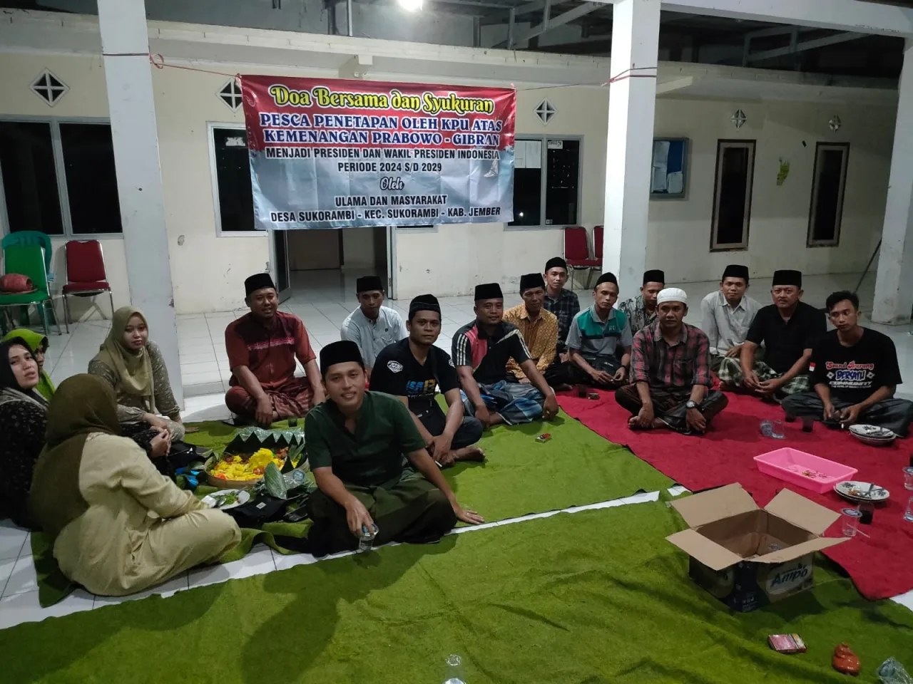Syukuran Kemenangan Prabowo - Gibran Warga Di Sukorambi, Ustad Ali Pimpin Do'a Bersama