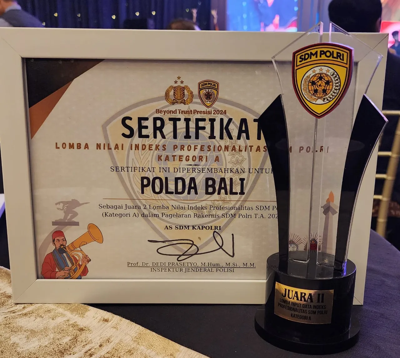 Polda Bali Juara II Lomba Indeks Profesionalitas SDM Polri Kategori A.