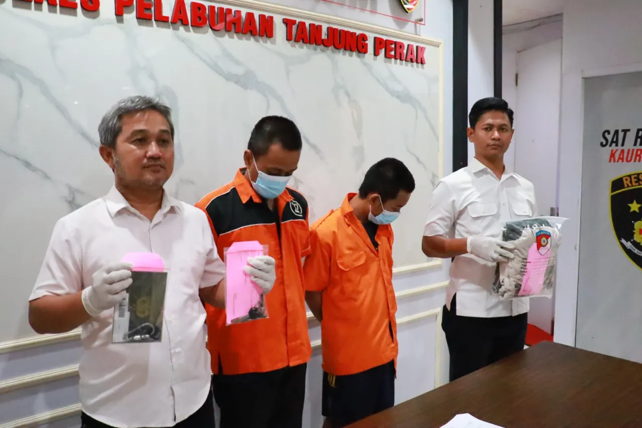 Polres Pelabuhan Tanjung Ringkus Dua Pencuri Motor Asal Bulak Banteng Surabaya