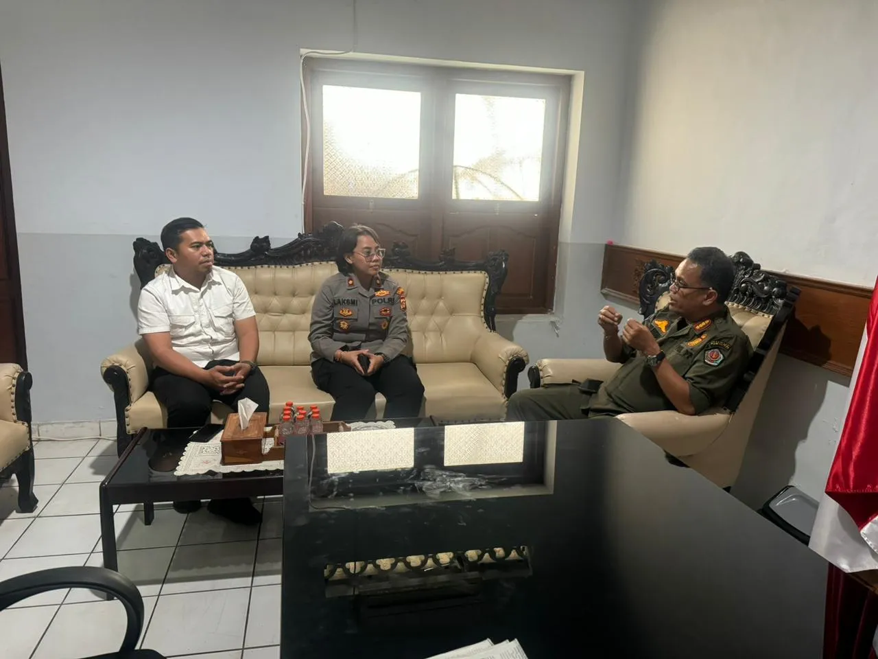 Jalin Koordinasi Kamtibmas Kapolsek Denbar Kunjungi Kantor Satpol PP