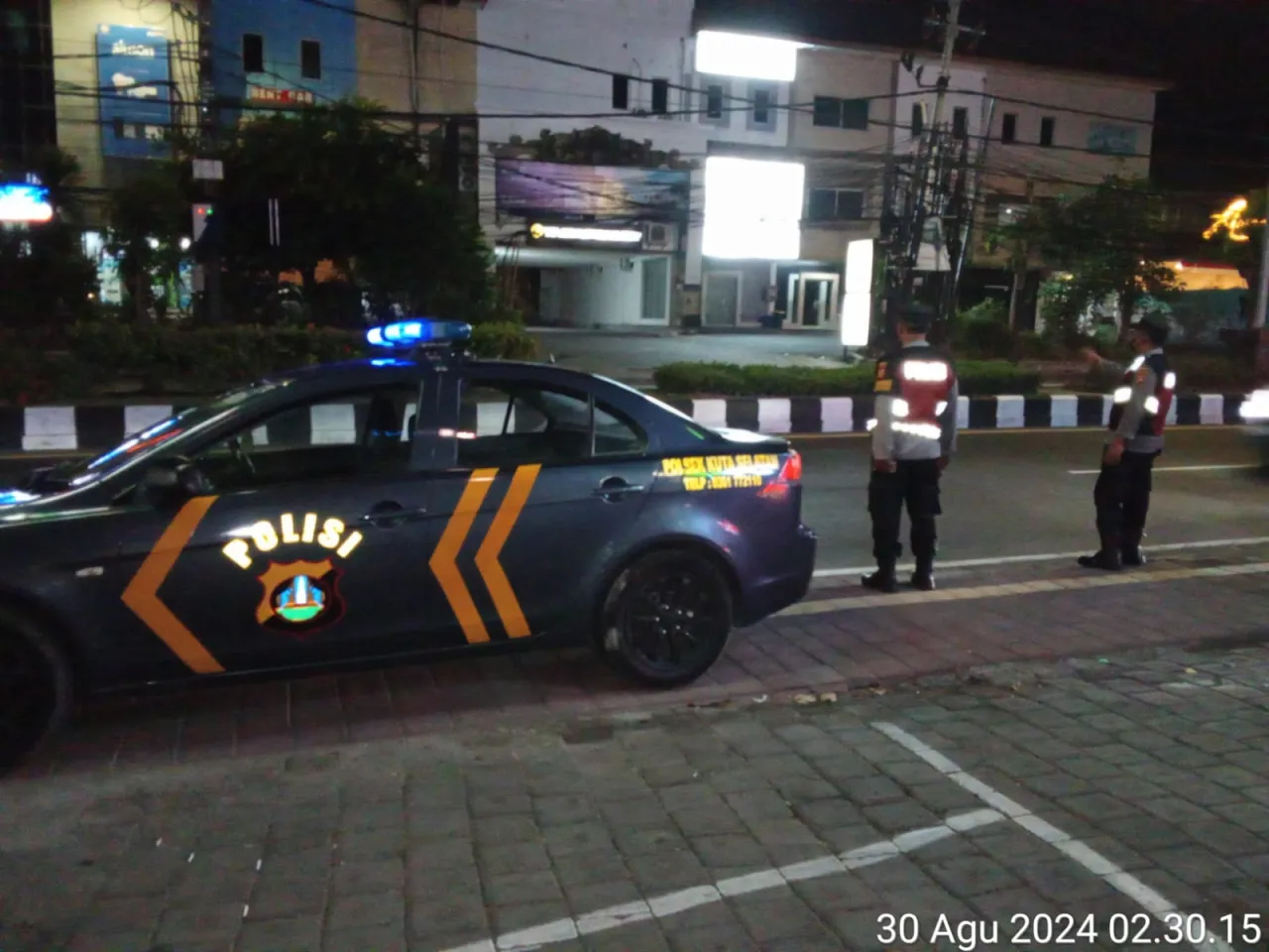 Polsek Kuta Selatan Gelar Patroli untuk Jaga Kamtibmas Hingga Dini Hari Jelang Pilkada Serentak 30 A