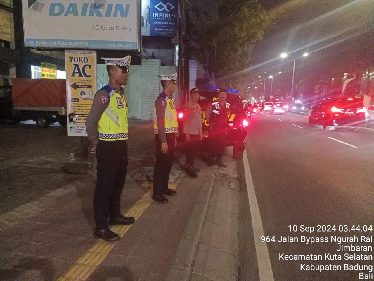 Polsek Kuta Selatan Laksanakan Patroli Subuh untuk Ciptakan Kamtibmas yang Kondusif jelang Pilkada s