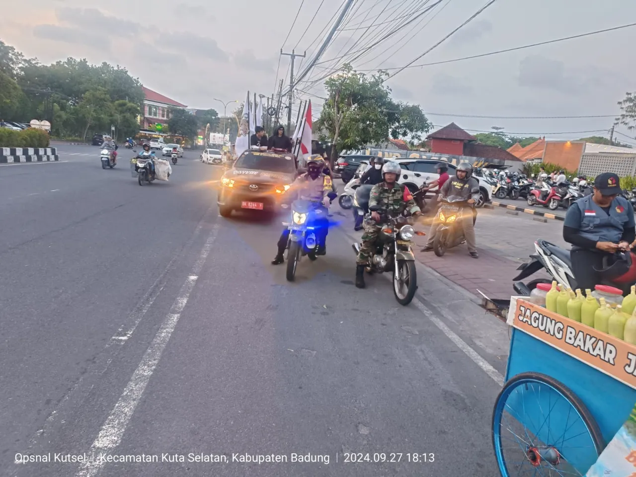 Polsek Kuta Selatan Pengamanan Kirab Pilkada Serentak 2024 di Kuta Selatan