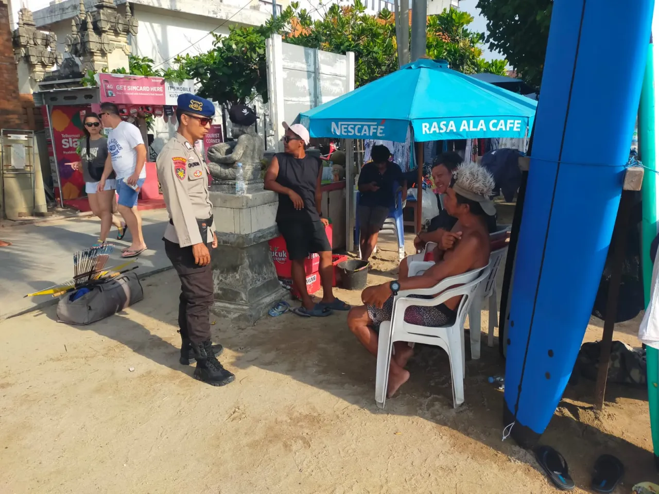 Satpolairud Polresta Denpasar Laksanakan Patroli dan Himbauan di Pantai Kuta Terkait Jelang Pilkada