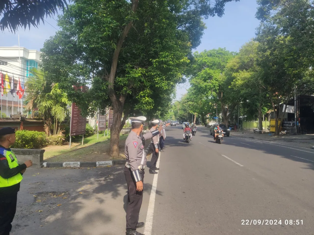 Satgas 3 Kamseltibcarlantas Subsatgas Gatur Kota Denpasar Sukses Amankan Tahap Penetapan Paslon