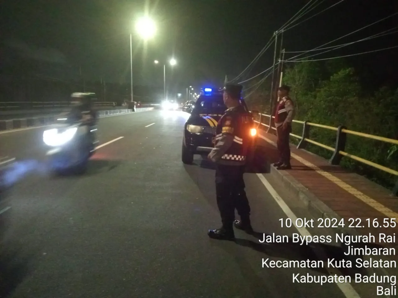 Polsek Kuta Selatan Gelar Blue Light Patrol untuk Meningkatkan Keamanan Malam Hari