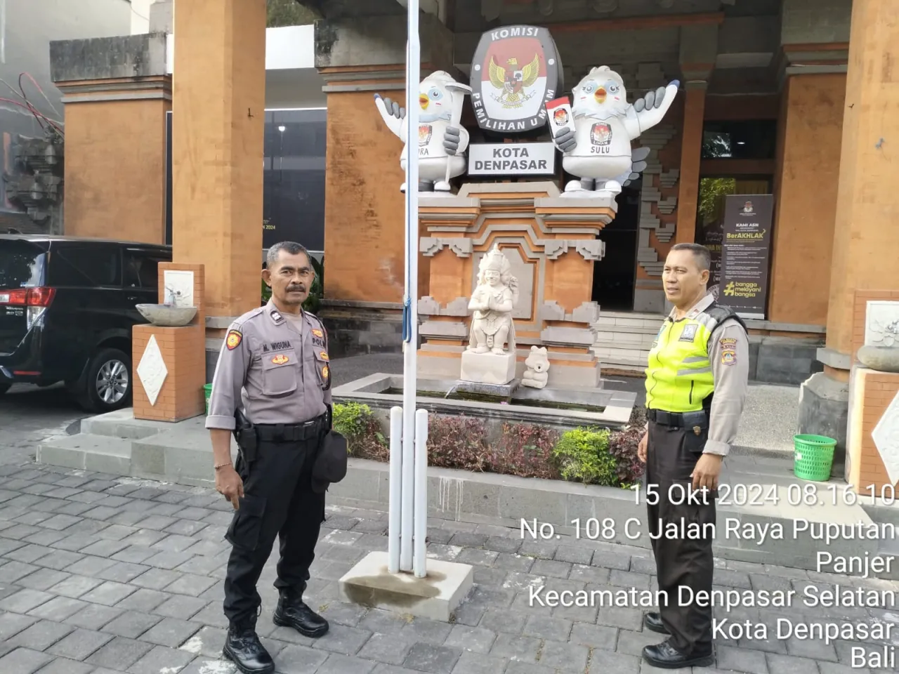 Pengamanan Kantor KPU Kota Denpasar dalam Tahap Kampanye Pilkada 2024