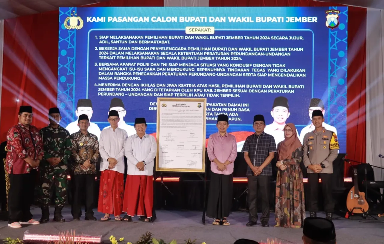 Cooling System, Polres Jember Gelar Doa Bersama dan Deklarasi Damai Pilkada 2024