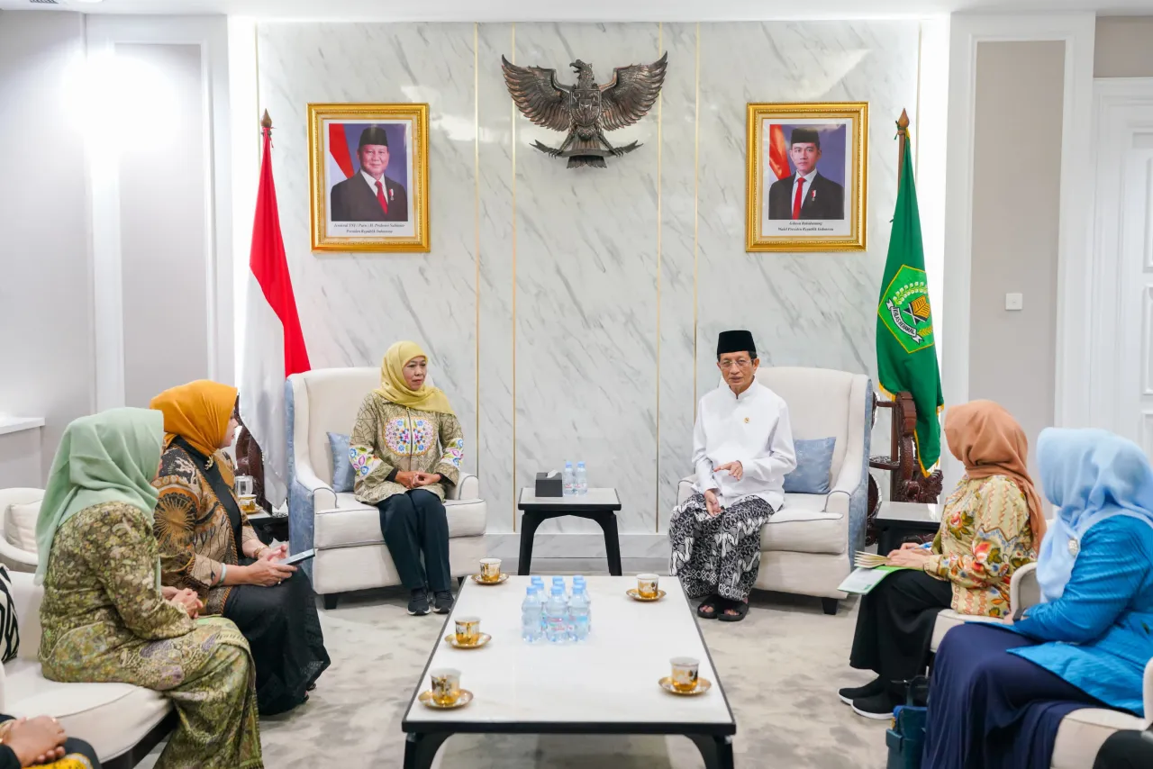 Khofifah Bersama PP Muslimat NU Silaturahmi dengan Menag RI Prof Nasaruddin Umar