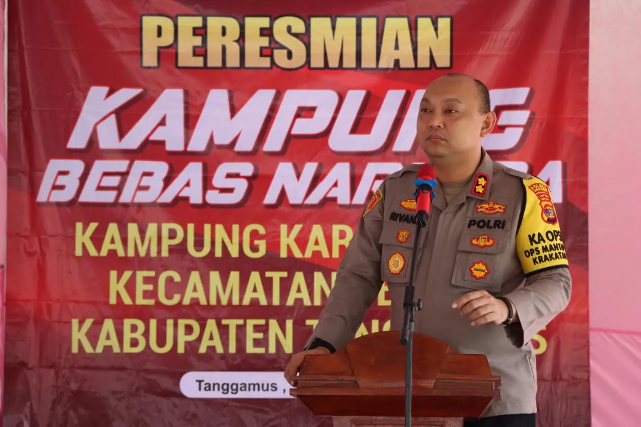 Polres Tanggamus Resmikan Kampung Bebas Narkoba di Pekon Karang Rejo Semaka