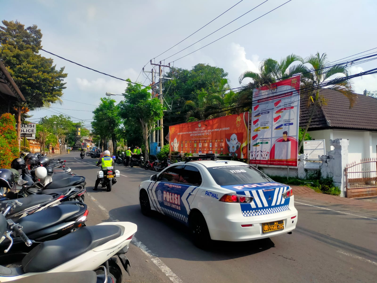 Polres Karangasem meningkatkan giat Patroli Wilayah Dalam Tahap Kampanye pada Pemilu 2024.