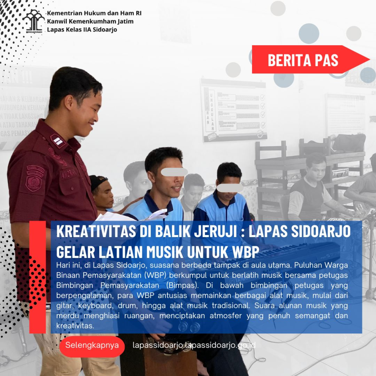 Lapas Sidoarjo Gelar Latihan Musik untuk WBP