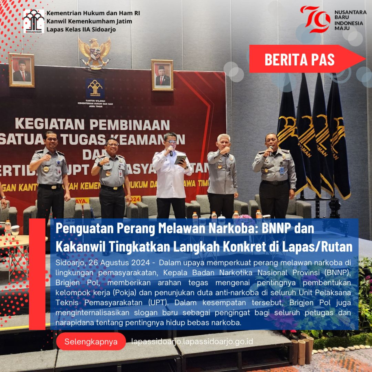 BNNP dan Kakanwil Tingkatkan Langkah Konkret di Lapas/Rutan