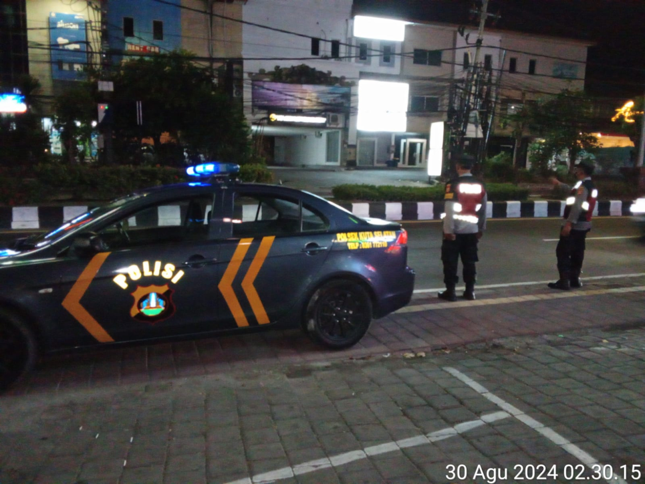 Polsek Kuta Selatan Gelar Patroli untuk Jaga Kamtibmas Hingga Dini Hari Jelang Pilkada Serentak 30 A