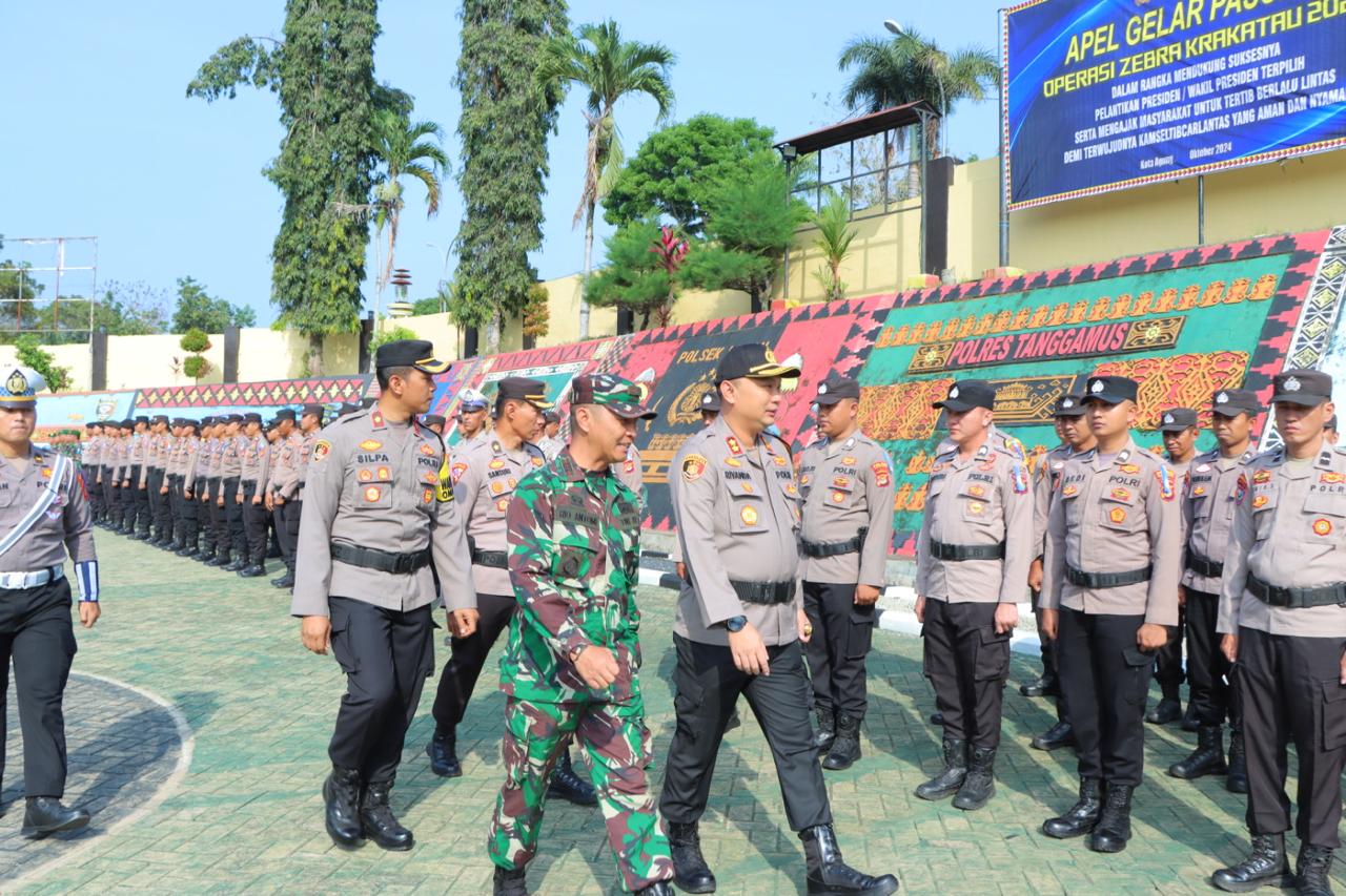 Kapolres Tanggamus Pimpin Apel Gelar Pasukan Operasi Zebra Krakatau 2024