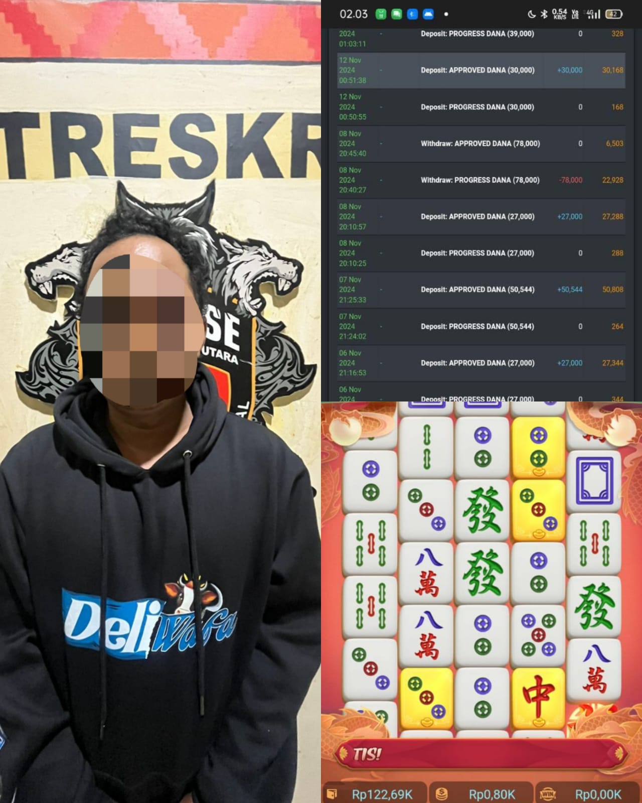 Sedang Asik Main Judi Slot, Pria Paruh Baya Ditangkap Satuan Reskrim Polres Lampung Utara