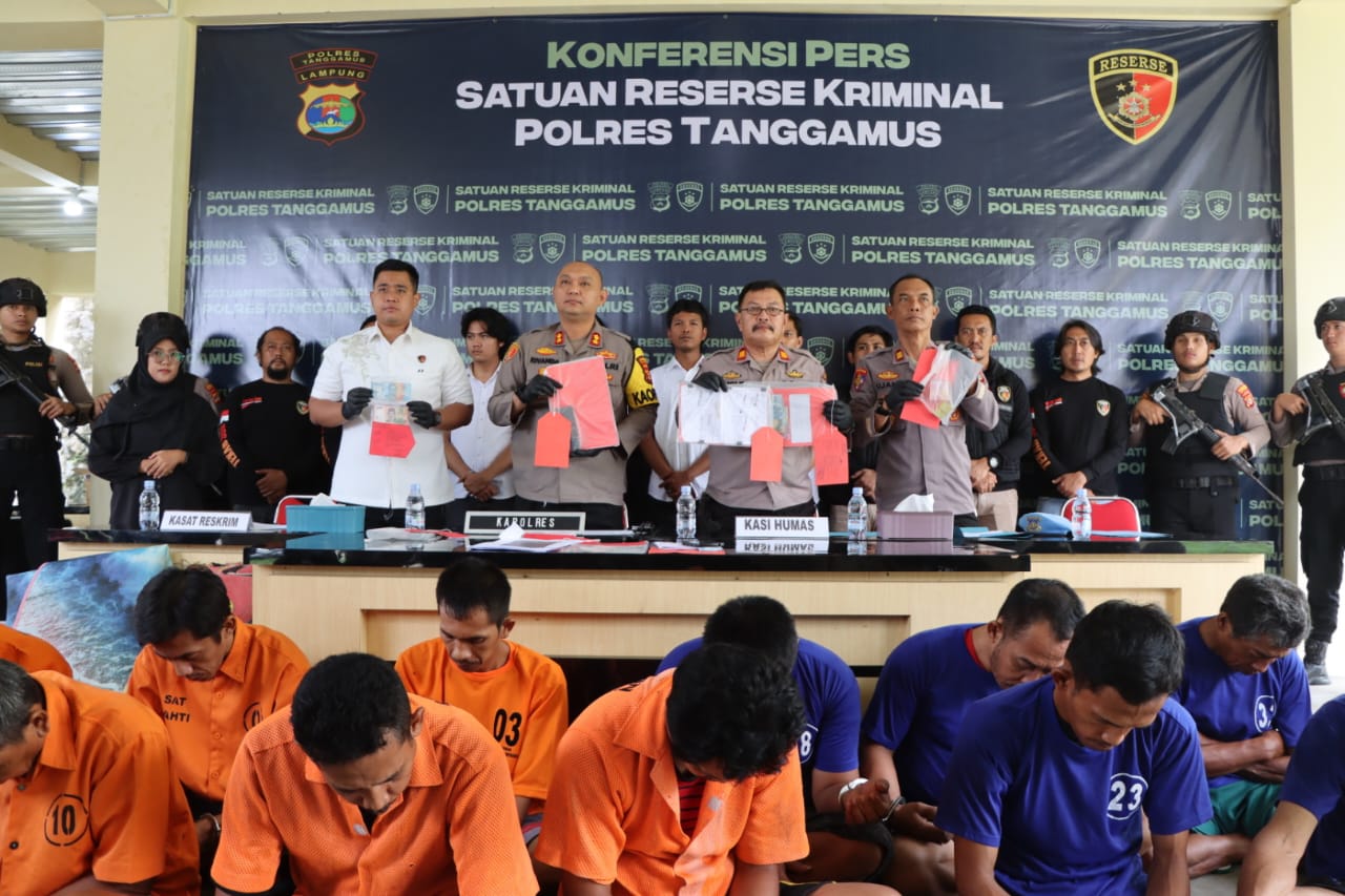 Polres Tanggamus Ungkap 5 Kasus Perjudian, 3 di Antaranya Judi Online Dengan 16 Tersangka