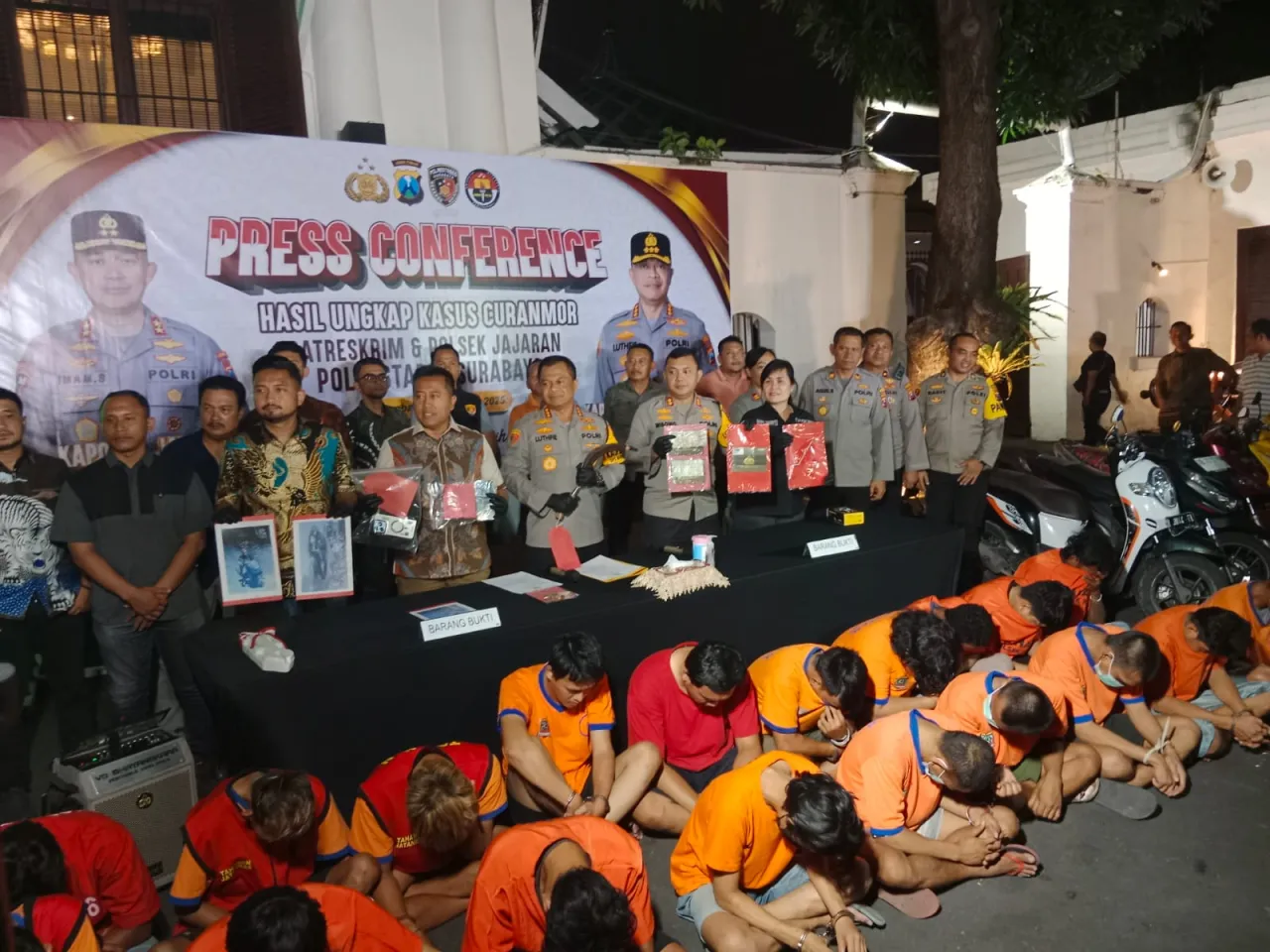 Polrestabes Surabaya Ungkap 19 Tersangka Curanmor, Komitmen Berantas Kejahatan Jalanan
