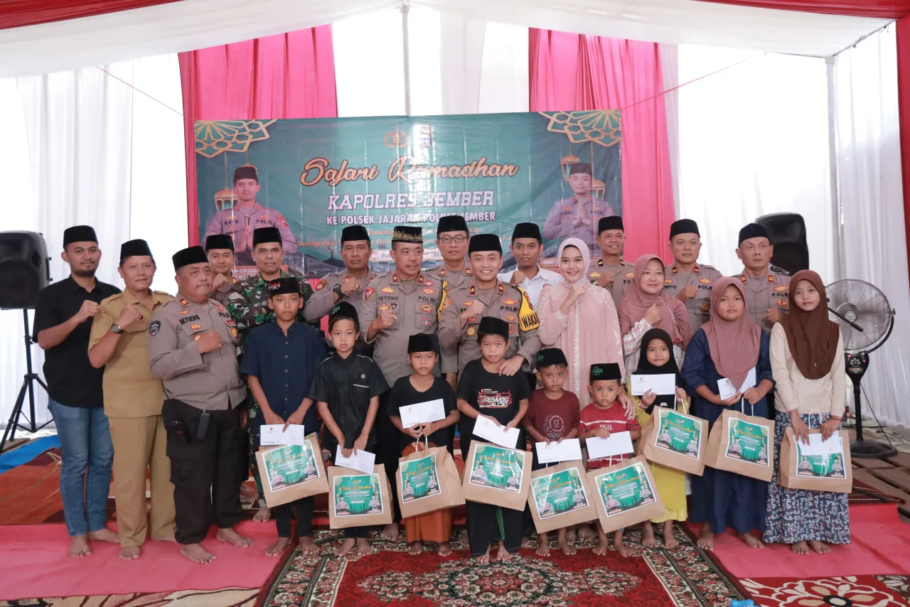 Safari Ramadan Polres Jember: Santuni 100 Anak Yatim di Kecamatan Pakusari