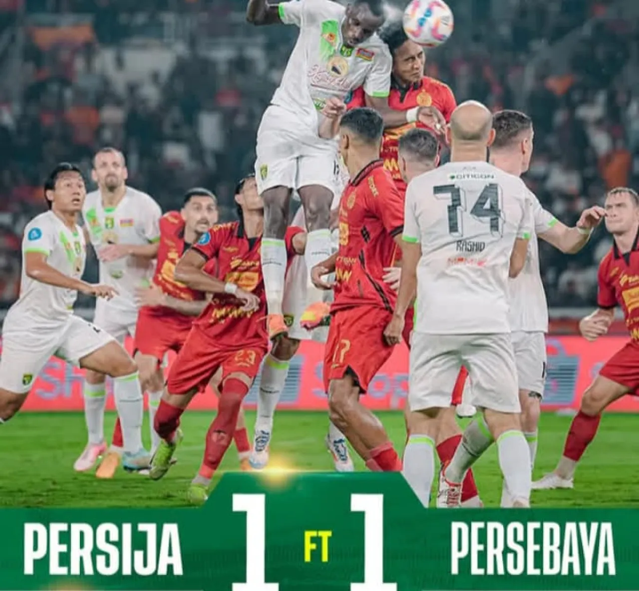 Tahan Imbang Persija 1-1, Persebaya Surabaya Harus Puas di Posisi Tiga Besar